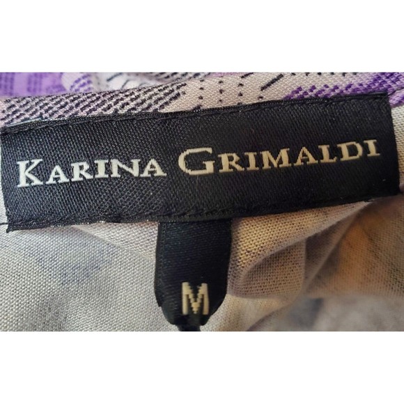 Karina Grimaldi LS Knit Dress Women's Pastel Zig Zag Print Bodycon Jersey Medium - Picture 10 of 10